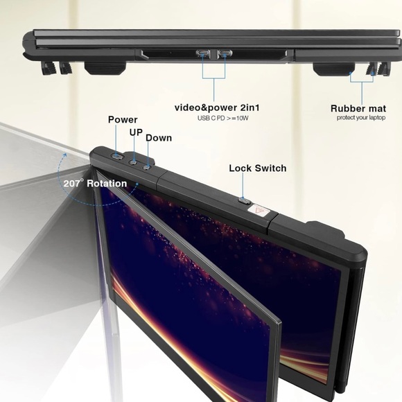 NWT JOYREAL OFIYAA PORTABLE DOUBLE 12” MONITOR FOR MACBOOK - Picture 4 of 16